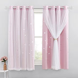 NICETOWN Kids Blackout Curtains for Girls Baby Pink