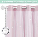 NICETOWN Kids Blackout Curtains for Girls Baby Pink