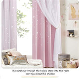 NICETOWN Kids Blackout Curtains for Girls Baby Pink