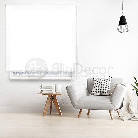 Blindecor Roller Blind Transparent Smooth 160 x 175 cm White