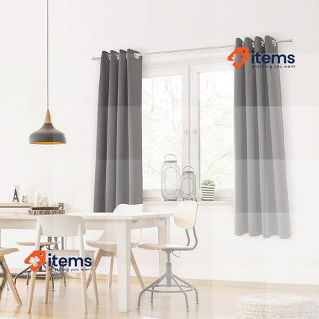 Blumtal Set of 2 Blackout Curtains Elegant Curtains w/ Eyelets Anthracite 245 cm