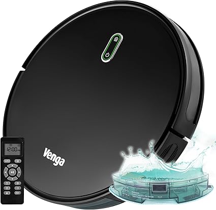 Venga! VG RVC 3000 BK Robot Vacuum Cleaner with Easy-to-Use Black