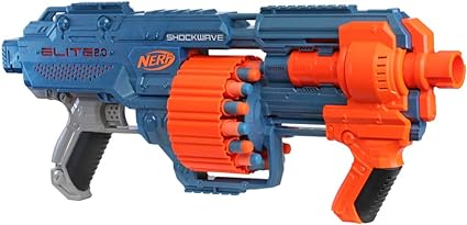 Nerf Elite 2.0 Shockwave RD-15 Blaster, 30 Nerf Darts, 15-Dart Rotating Drum