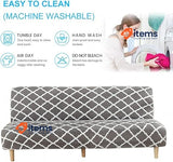 Mingfuxin Armless Sofa Bed Cover Grey Non-Slip BTC02 Gray Spandex Stretch Futon