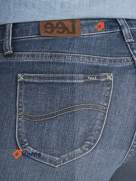 Lee Women's Legendary Mid Rise Leg Jean Regular Fit Straight Jeans Seattle Short