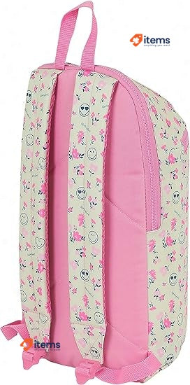 Safta Smiley Unisex Kids Backpack Blanco/Rosa School Mediana Bags