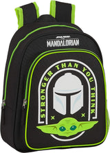 SAFTA Unisex Kids The Mandalorian Daypack Black/Green Flúor 240x20x100 mm