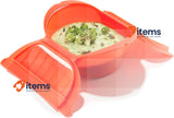 Lékué Deep Steamer Case Kit+Recipe Book Red Healthy And Fast Steaming Hondo Fork