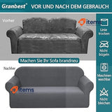 Granbest Spandex Jacquard Elastic Couch Cover with Non-Slip Foams 2 seater Grey