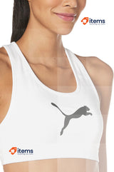 PUMA Women's Mid Impact 4keeps Zipper Bra Sports White Large L Bras