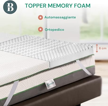 Bedshire French Corrector Mattress Topper 120 x 190 cm Memory Foam Clear