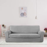Deconovo Stretch Jacquard Sofa Cover 3 Seater Sofa Cover 180-230 cm Light Grey