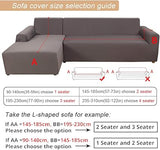 laamei Modern 2-Piece L-Shaped Corner Sofa Cover with Armrests Black