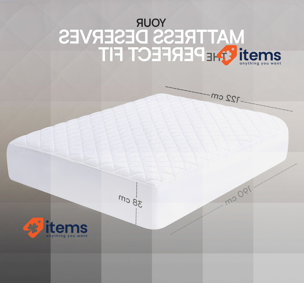 Utopia Bedding Quilted Mattress Protector Pad 22 x 190 + 38 cm White Breathable