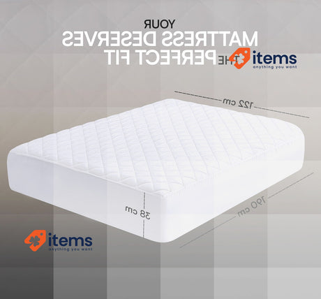 Utopia Bedding Quilted Mattress Protector Pad 22 x 190 + 38 cm White Breathable
