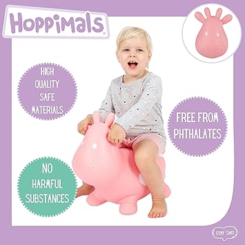 Hoppimals T-TFF-NN138 COW Tootiny Space Hopper Toy, 1 Year and Up, Pink