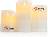 SALCAR Set of 3 LED Candles, Flameless LED Candles Light Warm with Battery 15 cm
