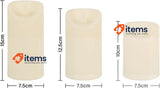 SALCAR Set of 3 LED Candles, Flameless LED Candles Light Warm with Battery 15 cm