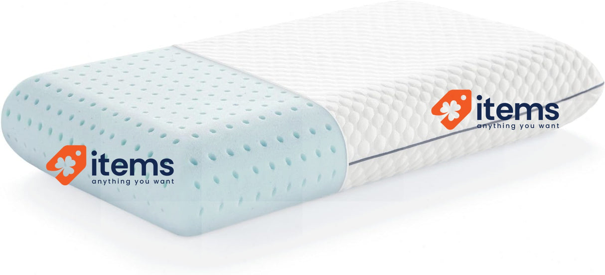 LUCID Ventilated Gel Memory Foam Pillow - Washable Cover