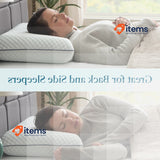 LUCID Ventilated Gel Memory Foam Pillow - Washable Cover