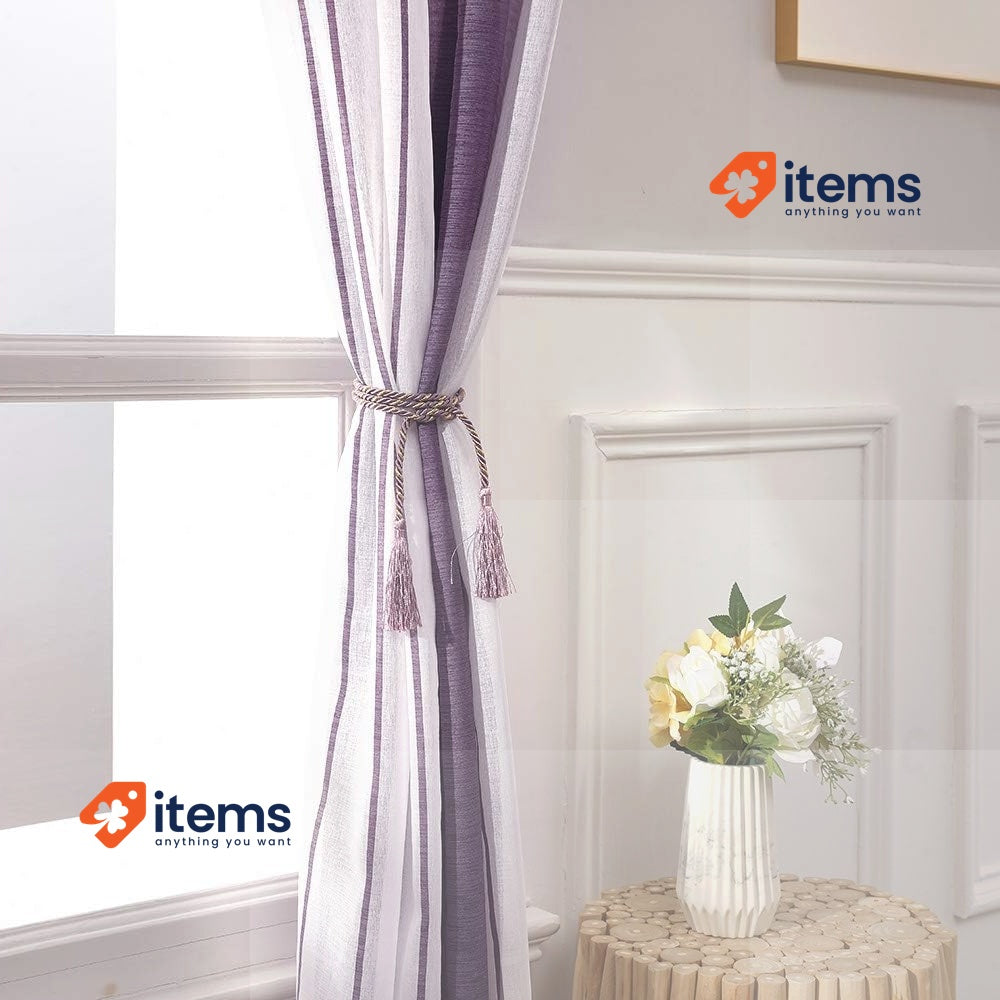 MIULEE 2 Panel Contemporary Decorative Ring Top Blue Eyelet Curtains 140x160cm