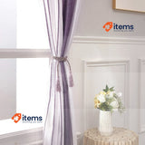 MIULEE 2 Panel Contemporary Decorative Ring Top Blue Eyelet Curtains 140x160cm