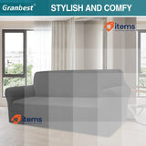Granbest Modern Jacquard Elastic Sofa Cover for Living Room, 3 Seater, Black