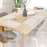 Encasa XO Dining Placemat Set 6 Beige Stripes Color Ribbed Cotton 48x32cm Solid