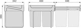 Emuca - Waste containers with lower fixing for kitchen 2x20 L Anthracite grey