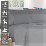Pizuna Dark Grey Top Sheet Bed 180 cm Cotton, 100% Long Fiber Sheets 260x290cm