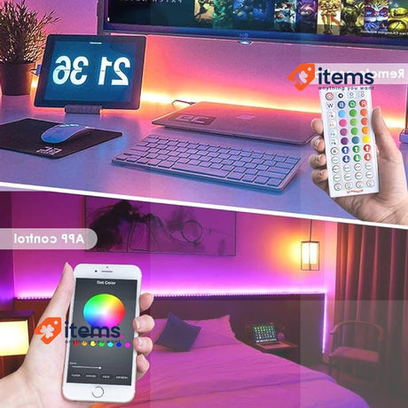 WEILY Bluetooth LED Strip 10 m with App Control,Strip with IR Remote Control