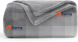 WAVVE Fleece Blanket Sofa Throw, Double/Twin Size, 150 x 200 cm, Grey Size Gray