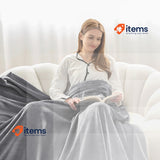 WAVVE Fleece Blanket Sofa Throw, Double/Twin Size, 150 x 200 cm, Grey Size Gray