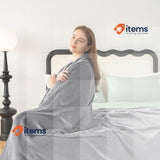WAVVE Fleece Blanket Sofa Throw, Double/Twin Size, 150 x 200 cm, Grey Size Gray