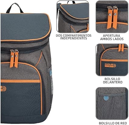 Aktive 80790 Cooler Backpack Polyester Grey 15 Litres