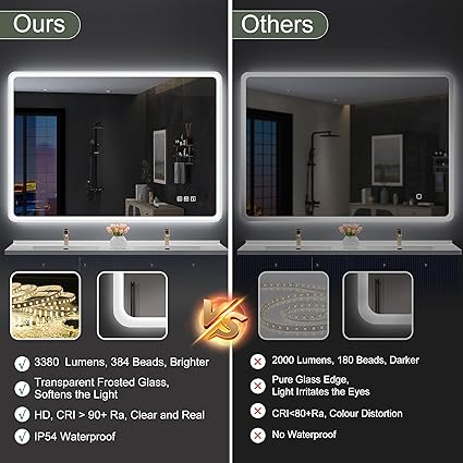 Sbagno 100 x 70 cm, Mirror LED Bathroom with with speaker bluetooth