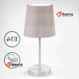 B.K.Licht - Bedside Lamp with Cable Switch, E14 Socket, Fabric Lampshade