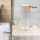 B.K.Licht - Bedside Lamp with Cable Switch, E14 Socket, Fabric Lampshade