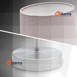 B.K.Licht - Bedside Lamp with Cable Switch, E14 Socket, Fabric Lampshade
