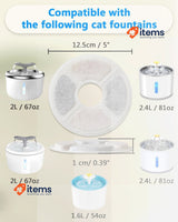 PewinGo Water Fountain Filter, Triple Fountain Filter Action 6 Pack for 2-2.5L