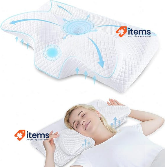 HOMCA Ergonomic Cervical Pillow Memory Shape Pillow, Orthopedic Neck Support
