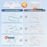 HOMCA Ergonomic Cervical Pillow Memory Shape Pillow, Orthopedic Neck Support