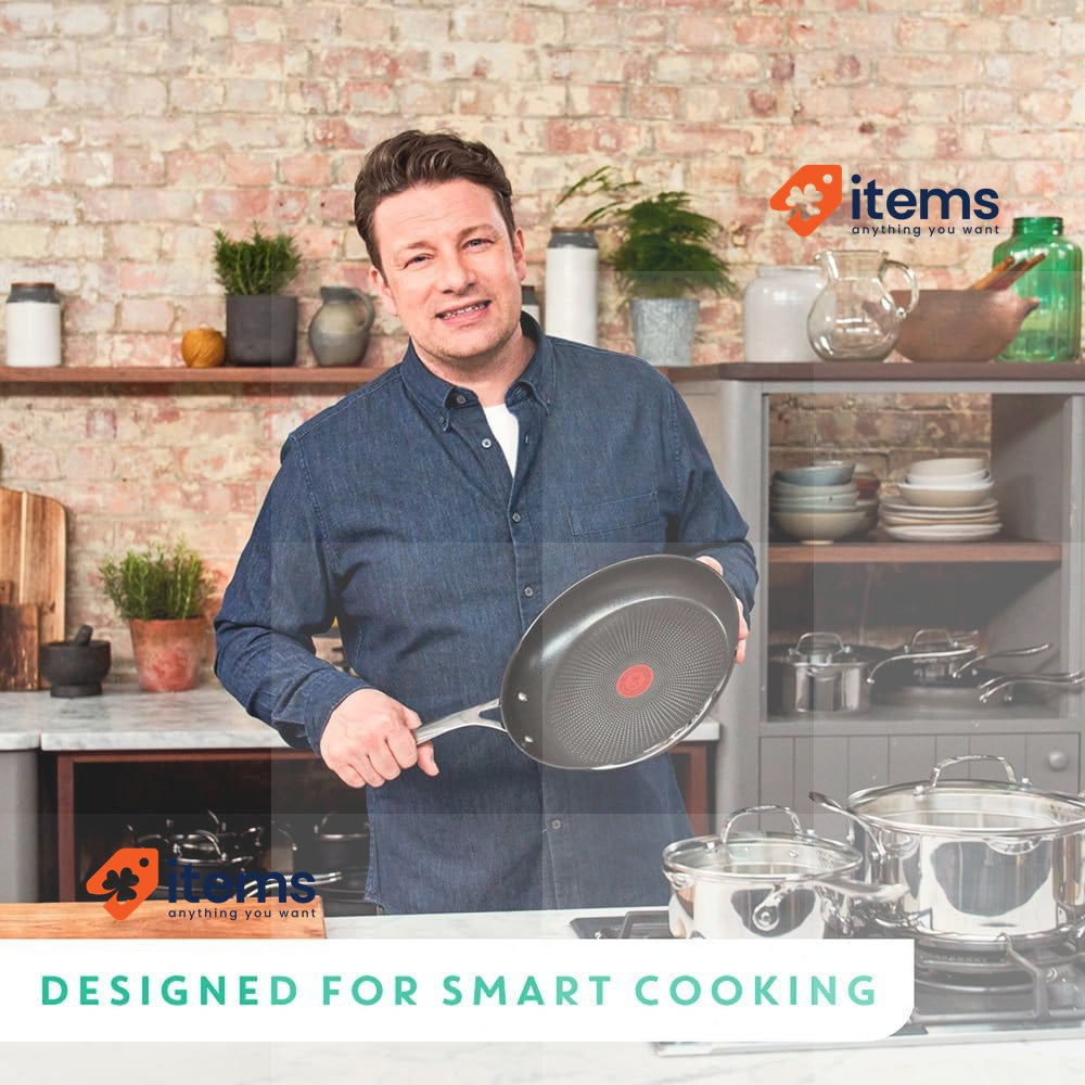 Tefal Jamie Oliver Frying Pan Induction Compatible Non-Stick Stainless Steel