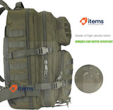 ProCase Military Tactical Backpack, 40L Large Capacity 3-Day Assault Pack Bug