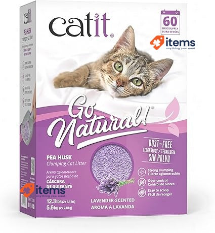 Catit Go Natural Lavender Scented Pea Husk Cat Litter Deodorising,5.6kg