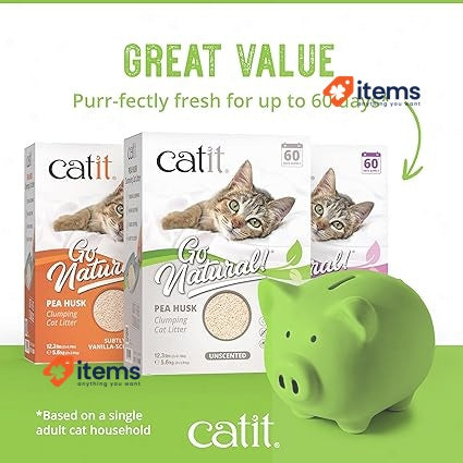 Catit Go Natural Lavender Scented Pea Husk Cat Litter Deodorising,5.6kg