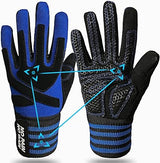 Long Fitness Gloves For Men And Woman Blue Size M