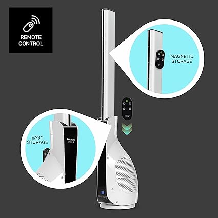 Taurus Babel Invisible Tower Slim Fan 40" 12 Speed, 3 Modes White