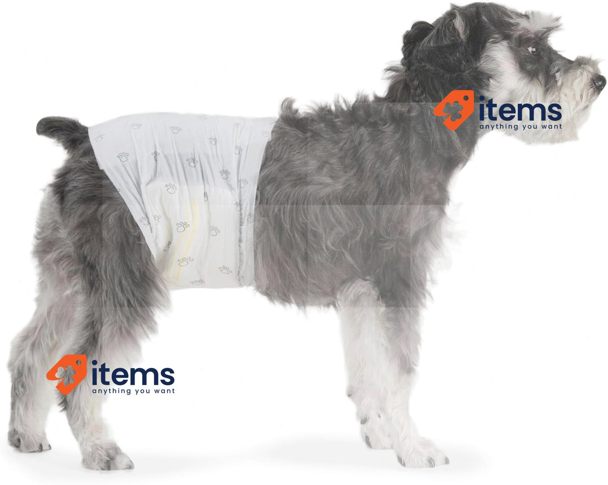 Amazon Basics Male Dog Wrap, Disposable Nappies - M, Pack of 50, White