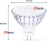 Philips LED Light Spot [GU5.3 MR16] 7W - 50W, Warm White 2700K, 36D Silver